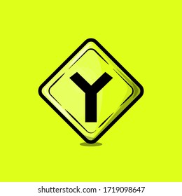 Vector of a traffic sign with a yellow background