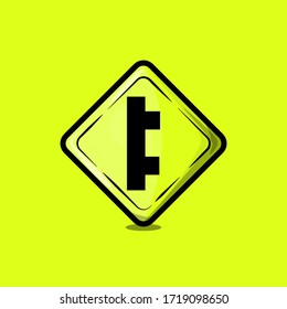 Vector de un signo de tráfico con fondo amarillo