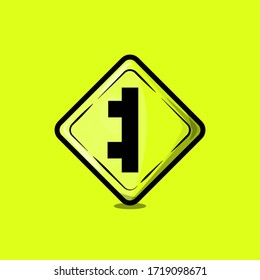 Vector de un signo de tráfico con fondo amarillo