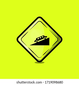 Vector of a traffic sign with a yellow background