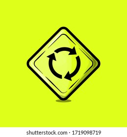 Vector of a traffic sign with a yellow background