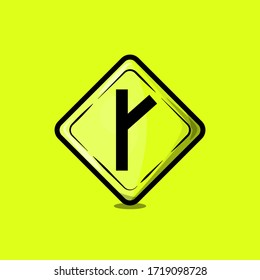 Vektorgrafik eines Verkehrszeichens mit gelbem Hintergrund