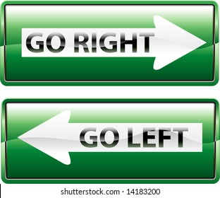 vector traffic signs for right and left