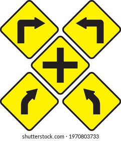 Vector Traffic signs, used to provide road conditions for road users.
