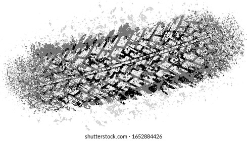 Vector trail design trace of the tyre in grunge style for your design.