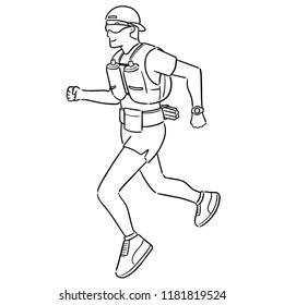 vector of trail runner