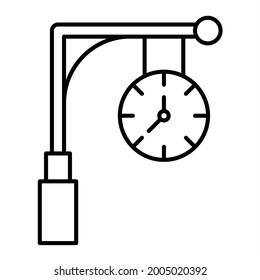 Vector Train Clock Outline Icon Design
