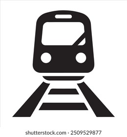 Vector train icon with white background 