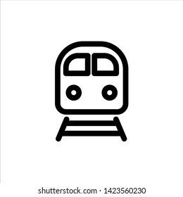 Vector train outline web icon. transportation black symbol with flat line style icon for web site design, logo, app, UI isolated on white background