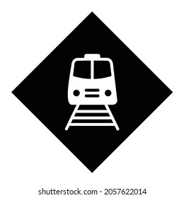 Vector Train Traffic Glyph Icon Design
