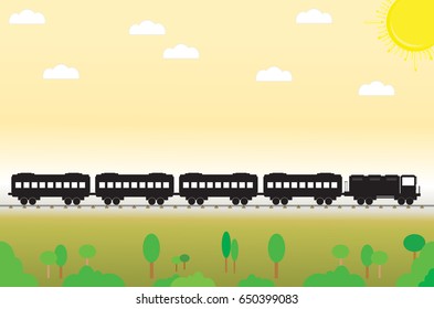 vector train view background