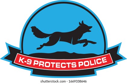 Vector training of a German Shepherd dog K9