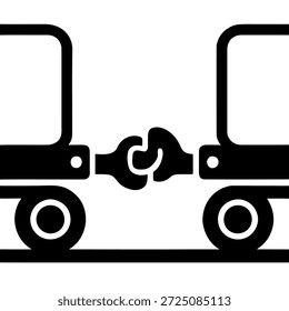 A vector of a train's coupling mechanism.