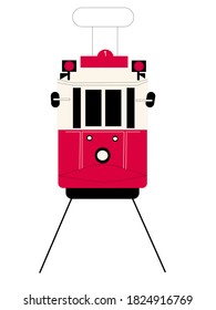 Vector tram isolated on white background. Landmark of the Turkish city of Istanbul.