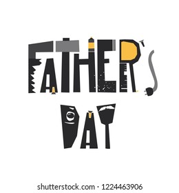 Vector trandy illustration. Handwritten unique lettering. Fathers day. Vector lettering. Holiday. Family.