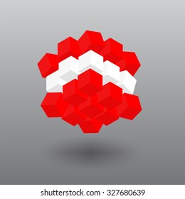 Vector Transformer Austrian Flag Cube