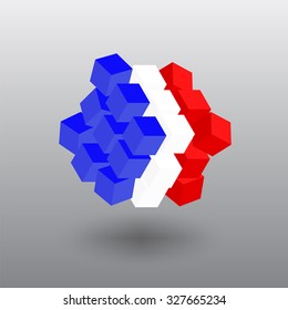 Vector Transformer France Flag Cube