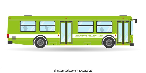 Vector Transit Bus Public City Transportation Isolated Travel Vehicle Icon