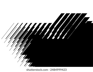 Vector de transición entre colores con líneas rayadas en un estilo moderno. Fondo blanco y negro de la esquina para el diseño del embalaje, ropa, interior, impresión. Vector con líneas. píxeles Abstractas