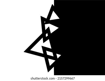 Vector transition from black to white with abstract triangles. Vector background with geometric pattern