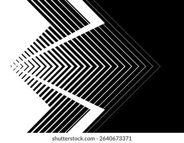 Vector transition from black to white abstract sports pattern. Striped vector background of thin lines for covers, posters. packaging. Black and white pattern