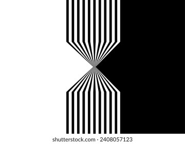 Vector transition from black to white with broken lines in retro style. Modern design element. Vector background.