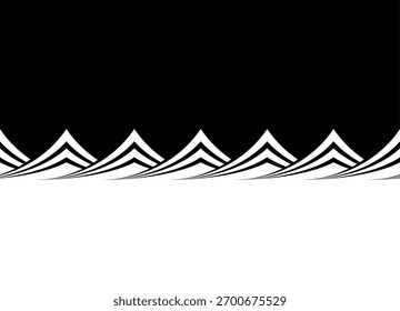 Transição de vetor de preto para branco. Padrão moderno de ondas para publicidade, interior, embalagem. Elemento de design. Dividido fundo vetor marinho. água, rio
