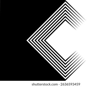Vector transition from black to white with parallel lines in retro style. Modern vector background for covers, posters, advertising. Rectangular frame
