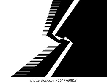 Vector transition from black to white. pattern of broken lines. Sports Design Element, Striped vector background for covers, flyers, advertising.