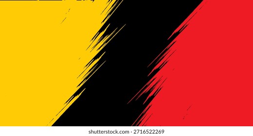 Vector transition in the colors of Germany and Belgium with lines in a retro style. Modern striped pattern. For covers, advertising. Abstract yellow red black vector background. 