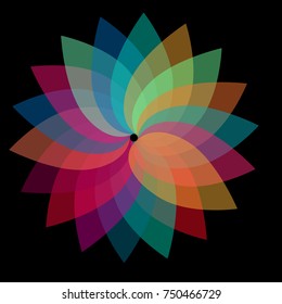 Vector Translucent Palette Rosette - Graphic Element    