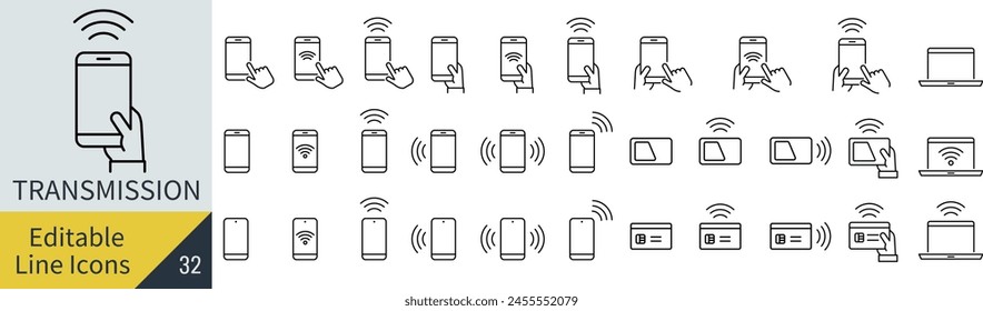 Vector Transmission and Reception Icon Set