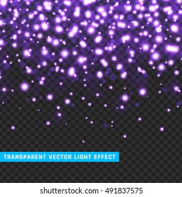 Vector with transparency light effect sparkle. Glitter background bright Christmas lights. Colourful Glowing Christmas Lights. Shining vector illustration