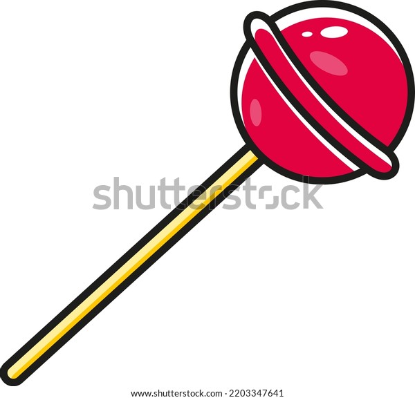 Vector with transparent\
background, of a candy lollipop. Sweet. Strawberry candy on a\
stick. Hard candy.