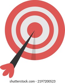 Vector with transparent background, of a dartboard. Target shooting, hit the center. Achieve an objective and meet a goal.