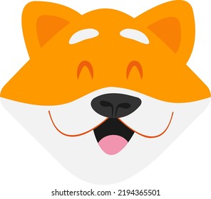 Vector with transparent background of the face of a puppy. Happy dog. Animals and pets.