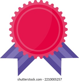 Vector with transparent background of a first place medal. Winning ribbon. Prize in contest.