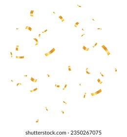 Vector transparent background with golden confetti.