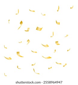 Vector transparent background with golden confetti. golden color celebration ribbon vector