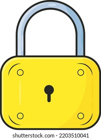 Vector with a transparent background, of a golden padlock. Security, password and data protection.