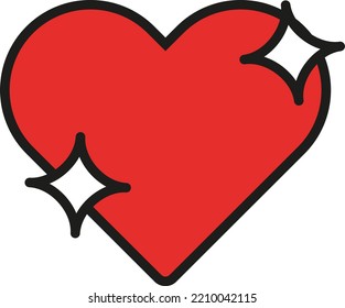 Vector with transparent background, of a heart with glitter particles. Radiant heart. Love symbol. Valentine's Day.