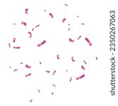 Vector transparent background with pink confetti.