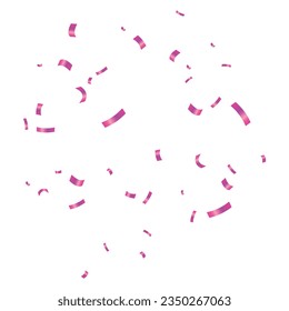 Vector transparent background with pink confetti.