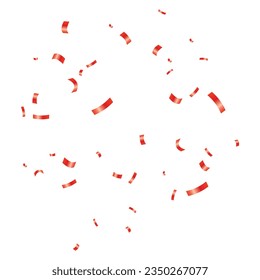 Vector transparent background with red confetti.