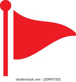 Vector With Transparent Background, Of A Red Flag On A Mast. Warning Or Danger Signal. Pay Attention To Negative Signs. Warning Against Threats. Hazard Risk. Security Alert.