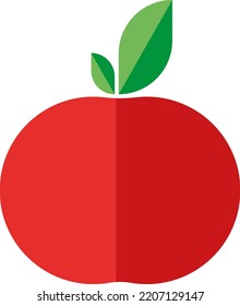 Vector with transparent background, of a red tomato. Ripe red fruit. Vegetable. Healthy food. Tomato with flat design.