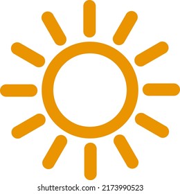 Vector transparent background of a simple sun made with rounded lines.
