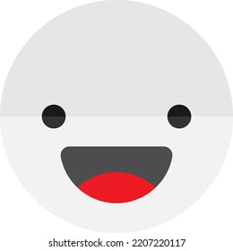 Vector With Transparent Background, Of A Smiley Face. Happy Face With Open Mouth, Laugh, Joke. Happy Person.