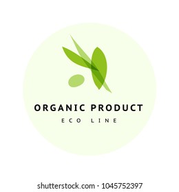 Vector transparent beauty, eco cosmetics and healthy treatment emblem, floral symbols in green colors isolated on white background. Perfect for cosmetic, skin products and health care fashion insignia