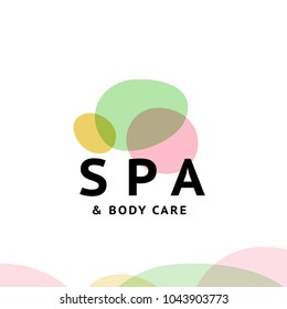 Vector transparent beauty, spa, and yoga stone symbols in light colors isolated on white background. Perfect for massage salon, wellness and health care centers, fashion insignia design.